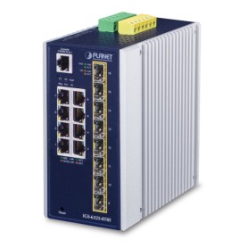 PLANET IP30 Industrial L3 8-Port Gestito Gigabit Ethernet (10/100/1000) Blu, Bianco (IGS-6325-8T8S)