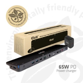CLUB3D USB TC3.2 Gen 1 Trip dyn PD C60W-100W Docking USB 3.2 Gen 1 (3.1 Gen 1) Type-C Nero (CSV-1564W65)