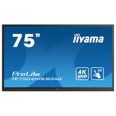 iiyama TE7504MIS-B3AG visualizzatore di messaggi Pannello piatto interattivo 190,5 cm (75") Wi-Fi 400 cd/m² 4K (TE7504MIS-B3AG)