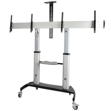 StarTech.com STNDMTVDUO Supporto TV a parete 152,4 cm (60") Nero, Argento (STNDMTVDUO)