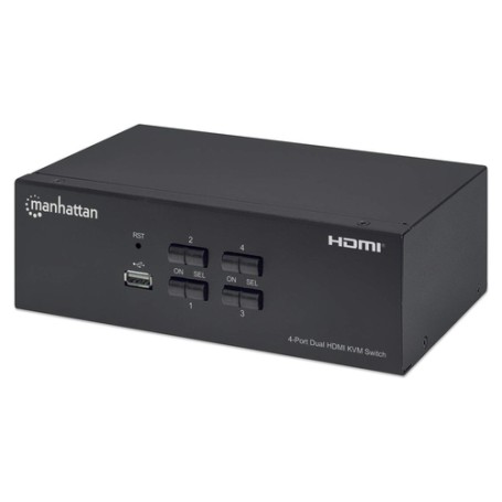 Manhattan 153539 switch per keyboard-video-mouse (kvm) Nero (153539)