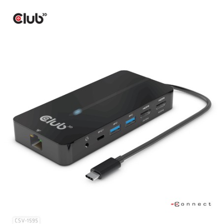 CLUB3D CSV-1595 hub di interfaccia USB 3.2 Gen 1 (3.1 Gen 1) Type-C 5000 Mbit/s Nero (CSV-1595)