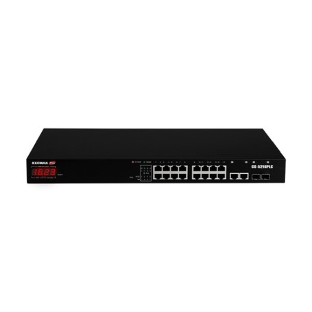 Edimax GS-5216PLC switch di rete Gigabit Ethernet (10/100/1000) Supporto Power over Ethernet (PoE) Nero (GS-5216PLC)