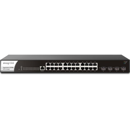 Draytek VigorSwitch G2280x Gestito Gigabit Ethernet (10/100/1000) 1U Nero, Acciaio (vSwitchG2280X-DE-AT-CH)