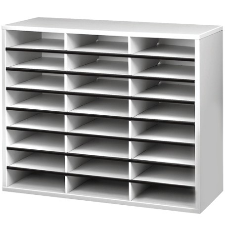 Fellowes 25041 portariviste 24 ripiani Grigio, Bianco (25041)