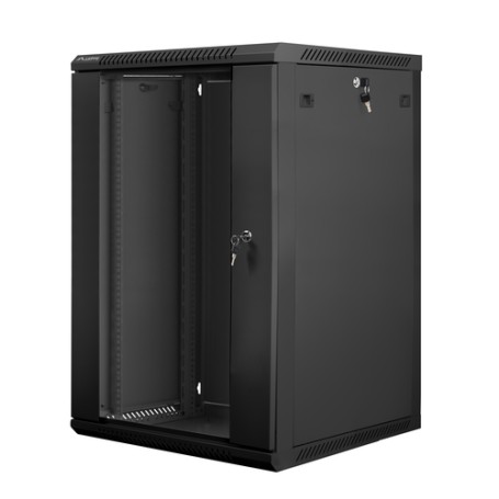 Lanberg WF01-6618-10B rack 18U Da parete Nero (WF01-6618-10B)