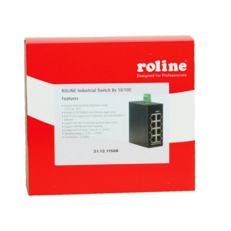 ROLINE Industrial Switch, 8x RJ-45, unmanaged (21.13.1156)
