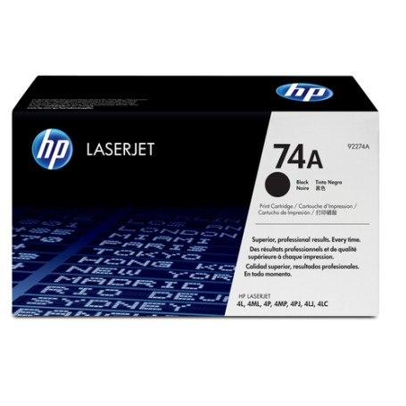 HP 74A Black Original LaserJet Toner Cartridge cartuccia toner 1 pz Originale Nero (92274A)