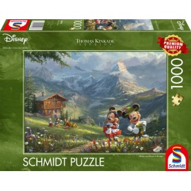 Schmidt Spiele Thomas Kinkade Studios: Disney Dreams Collections - Mickey & Minnie in den Alpen Puzzle 1000 pz Cartoni (59938)