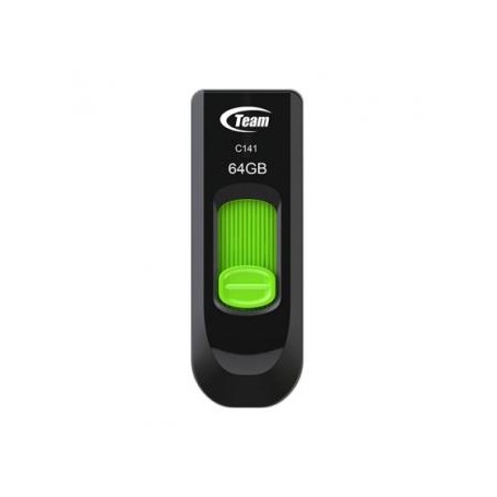 Team Group C145 unità flash USB 64 GB USB tipo A 3.2 Gen 1 (3.1 Gen 1) Nero, Verde (TC145364GG01)