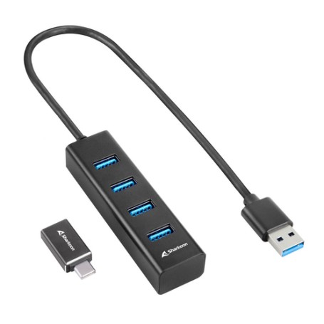 Sharkoon 4044951037582 hub di interfaccia USB 3.2 Gen 1 (3.1 Gen 1) Type-C 5000 Mbit/s Nero (4044951037582)