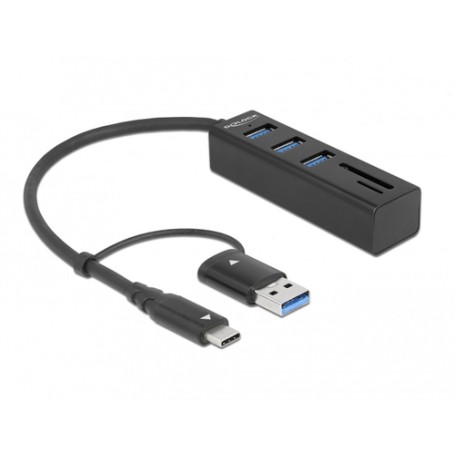 DeLOCK 63859 hub di interfaccia USB 3.2 Gen 1 (3.1 Gen 1) Type-A + Type-C 5000 Mbit/s (63859)