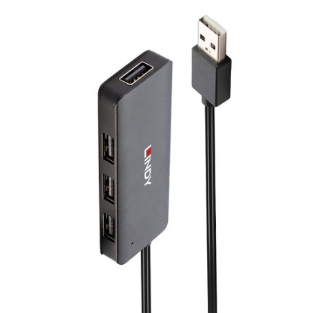 Lindy 42986 hub di interfaccia USB 2.0 480 Mbit/s Nero (42986)