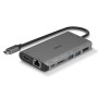 Lindy 43323 replicatore di porte e docking station per notebook Cablato USB 3.2 Gen 1 (3.1 Gen 1) Type-C Nero, Grigio (43323)