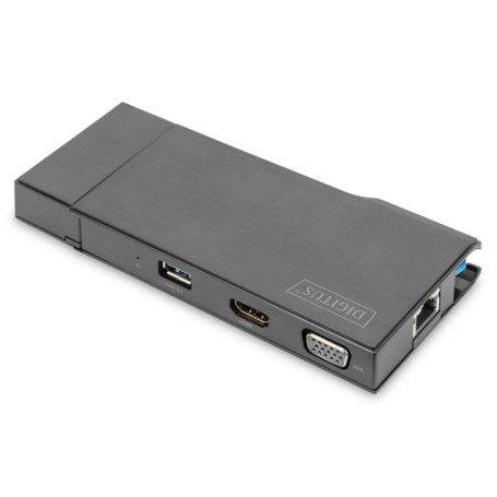 Digitus DA-70894 replicatore di porte e docking station per notebook Cablato USB 3.2 Gen 1 (3.1 Gen 1) Type-A Nero (DA-70894)