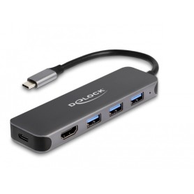 DeLOCK 64171 hub di interfaccia USB 3.2 Gen 1 (3.1 Gen 1) Type-C 5000 Mbit/s Grigio (64171)