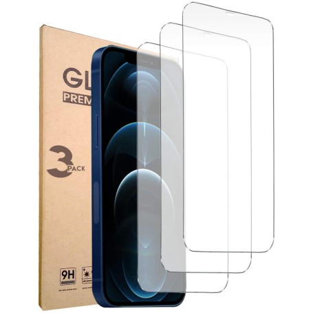 VETRO TEMPERATO IPHONE 12 PRO MAX CONFEZIONE 3 PEZZI (ACVA0206)