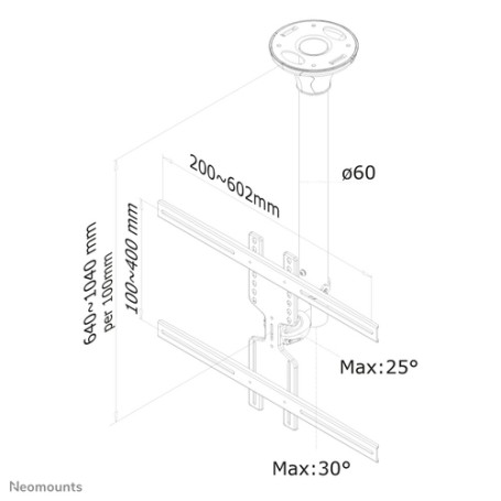 Neomounts by Newstar Supporto da soffitto per schermi LCD/LED/Plasma (FPMA-C400BLACK)