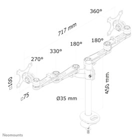 Neomounts by Newstar Supporto da scrivania per monitor (FPMA-D935DG)