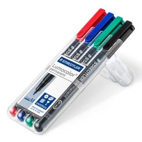 Staedtler Lumocolor 317 WP4 marcatore permanente Nero, Blu, Verde, Rosso 4 pz (317 WP4)
