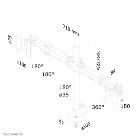 Neomounts by Newstar Supporto da scrivania per monitor (FPMA-D960DG)