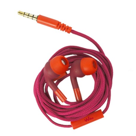 Wiko WiSHAKE Auricolare Cablato In-ear Musica e Chiamate Porpora, Rosso (WKAUEAPUS1)