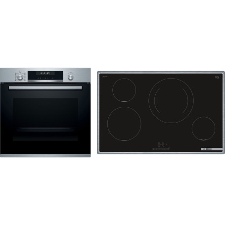 Bosch HBA578BS0 + PIE845BB5E set di elettrodomestici (Piano cottura	PIE845BB5E+forno HBA578BS0) 