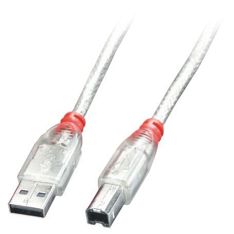Lindy 41753 cavo USB 2 m USB 2.0 USB A USB B Trasparente (41753)