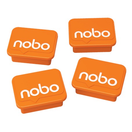 Nobo Haftmagnet Orange, 4 Stück Magnete per lavagna bianca (1905327)