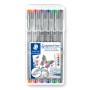 Staedtler Pigment Liner penna tecnica Fine Blu, Marrone, Verde, Arancione, Rosso, Viola 6 pz (30803-SSB6)