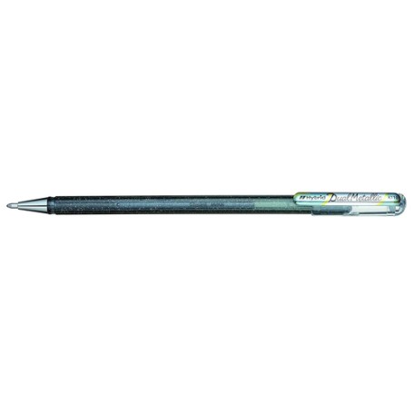 Pentel Hybrid Dual Metallic Penna in gel con cappuccio Fine Metallico, Argento 1 pz (K110-DZX)