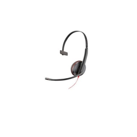 POLY Blackwire 3215 Auricolare Cablato A Padiglione Ufficio USB tipo A Nero, Rosso (209746-22)