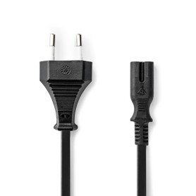 Nedis CEGT11040BK20 cavo di alimentazione Nero 2 m IEC 320 Accoppiatore C7 (NECEGT11040BK20)