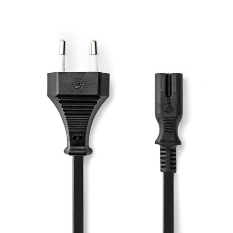 Nedis CEGT11040BK20 cavo di alimentazione Nero 2 m IEC 320 Accoppiatore C7 (NECEGT11040BK20)