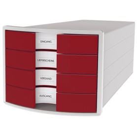 HAN IMPULS A4/C4 Plastica, Polistirolo Grigio, Rosso (1012-17)