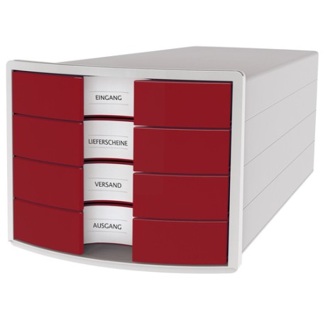 HAN IMPULS A4/C4 Plastica, Polistirolo Grigio, Rosso (1012-17)