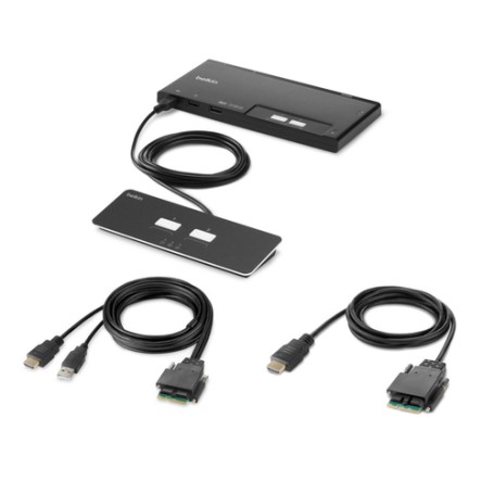 Belkin F1DN102MOD-HH-4 switch per keyboard-video-mouse (kvm) Nero (F1DN102MOD-HH-4)