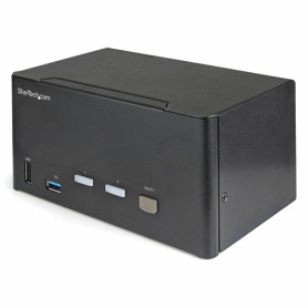 StarTech.com KVM Switch DisplayPort a due porte e triplo monitor DP - 4K 60Hz UHD HDR - KVM DP 1.2 per computer d (SV231TDPU34K)