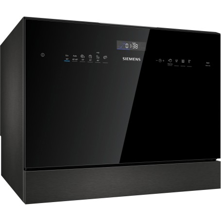 SIEMENS SK25IB00TE - iQ500 LAVASTOVIGLIE COMPATTA A CENTRO STANZA, NERO, 55 CM