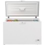 Congelatore Beko HSM37540, larghezza 129 cm, 360 L, serratura, goffratura in pelle bianca