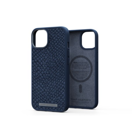 Njord byELEMENTS Salmon Leather Magsafe Case - iPhone 14 - Blue (NA41SL01)