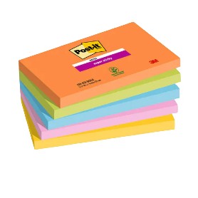 Post-It 7100258793 pouch autoadesiva Rettangolo Blu, Verde, Arancione, Rosa, Giallo 90 fogli Autoadesivo (655-5SS-BOOS)