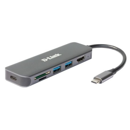D-Link DUB-2327 replicatore di porte e docking station per notebook Cablato USB tipo-C Grigio (DUB-2327)