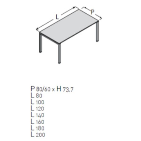 VISTA 120X80 GAMBE A PONTE BT+ GR (VE1PP1208LBTAL)