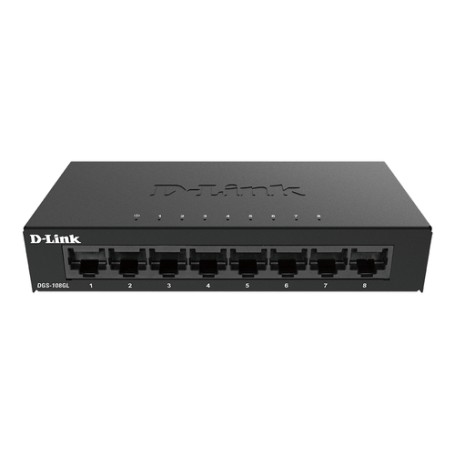 D-Link DGS-108GL Non gestito Gigabit Ethernet (10/100/1000) Nero (DGS-108GL/E)