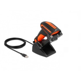 DeLOCK 90556 lettore di codici a barre Lettore di codici a barre portatile 1D/2D CMOS Nero, Arancione (90556)