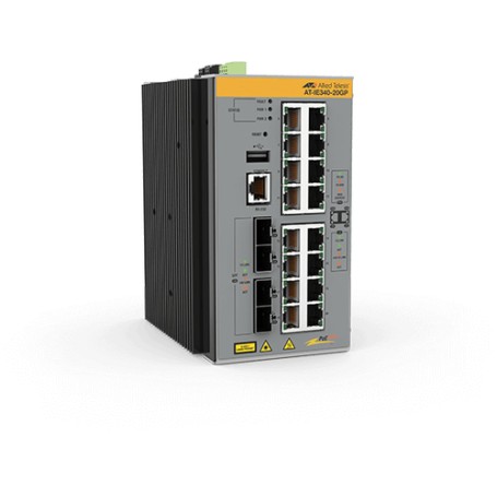 Allied Telesis AT-IE340-20GP-80 Gestito L3 Gigabit Ethernet (10/100/1000) Supporto Power over Ethernet (PoE) Gri (990-006294-80)