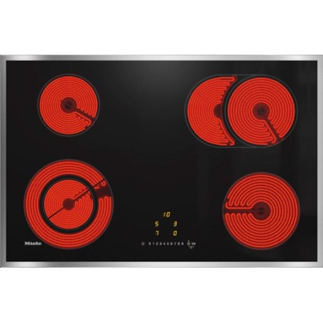 Miele KM 6522 FR - piano cottura elettrico, cornice, zona rostiera, 76,4 cm (KM6522FRED)