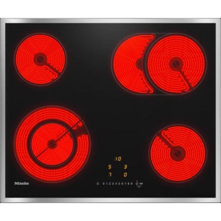 Miele KM 6521 FR - piano cottura elettrico, cornice, zona rostiera, 61,4 cm (KM6521FRED)
