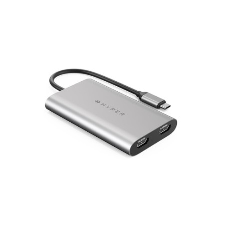 HYPER HDM1-GL cavo e adattatore video USB tipo-C 2 x HDMI Acciaio inossidabile (HDM1-GL)